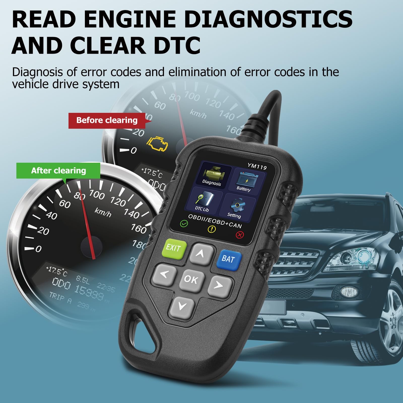 Universal OBD2 Scanner Diagnostic Tool Car Engine Fault Code Reader Fits 1996