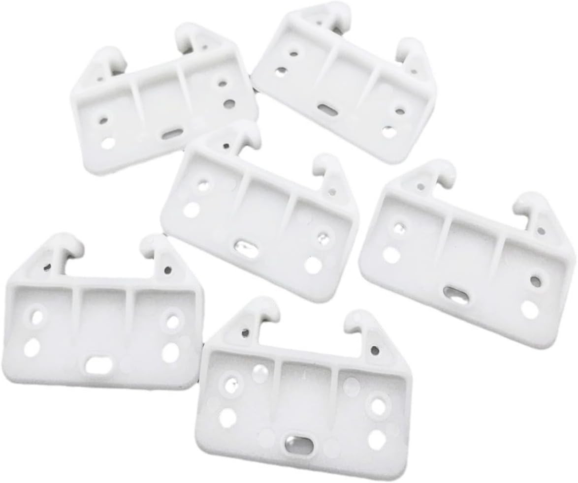 Drawer Guide Bracket, 6 Pcs White Drawer Slides Guides Bracket Plastic Drawer Tr