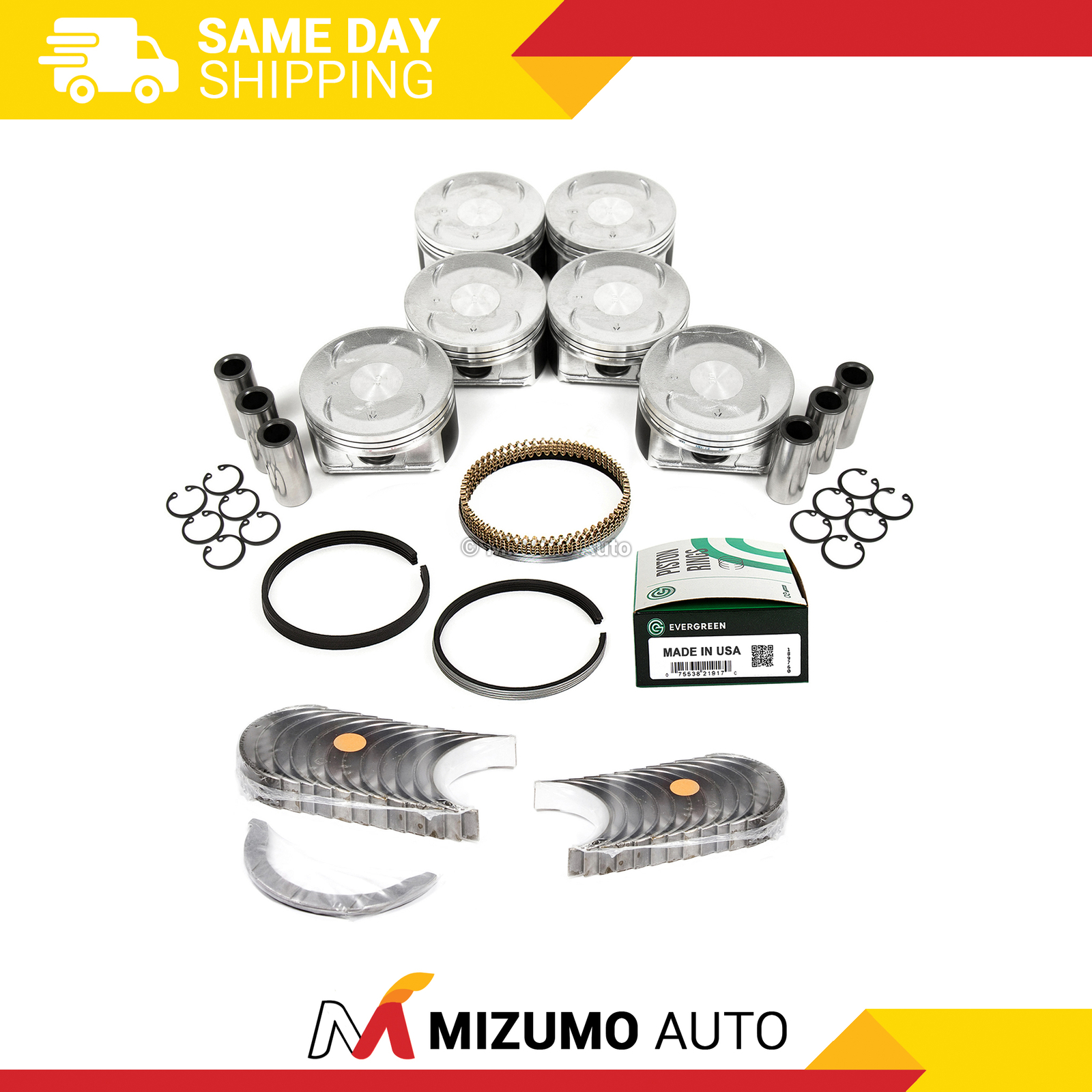 Pistons Main Rod Bearings Fit 01-08 Acura Honda J35A3 J35A4 J35A5 J35A7 J35A9