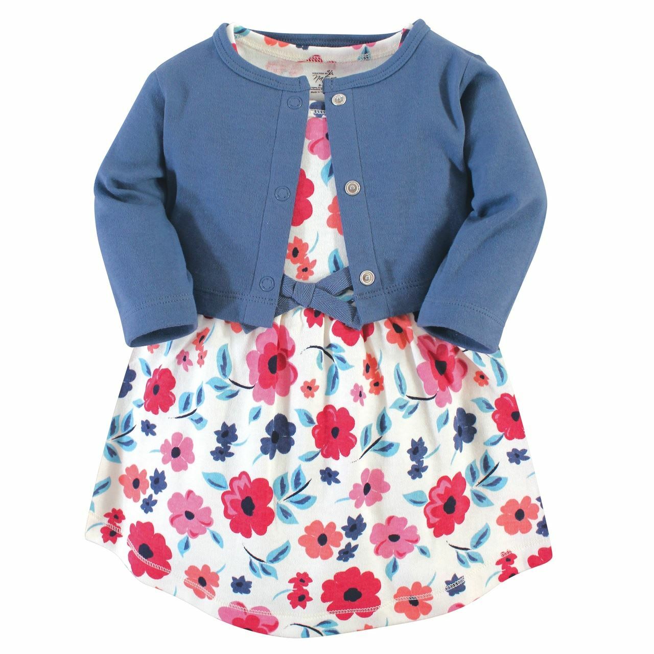 Touched by Nature Baby Organic Dress and Cardigan Set, Garden Floral, 2-Pack