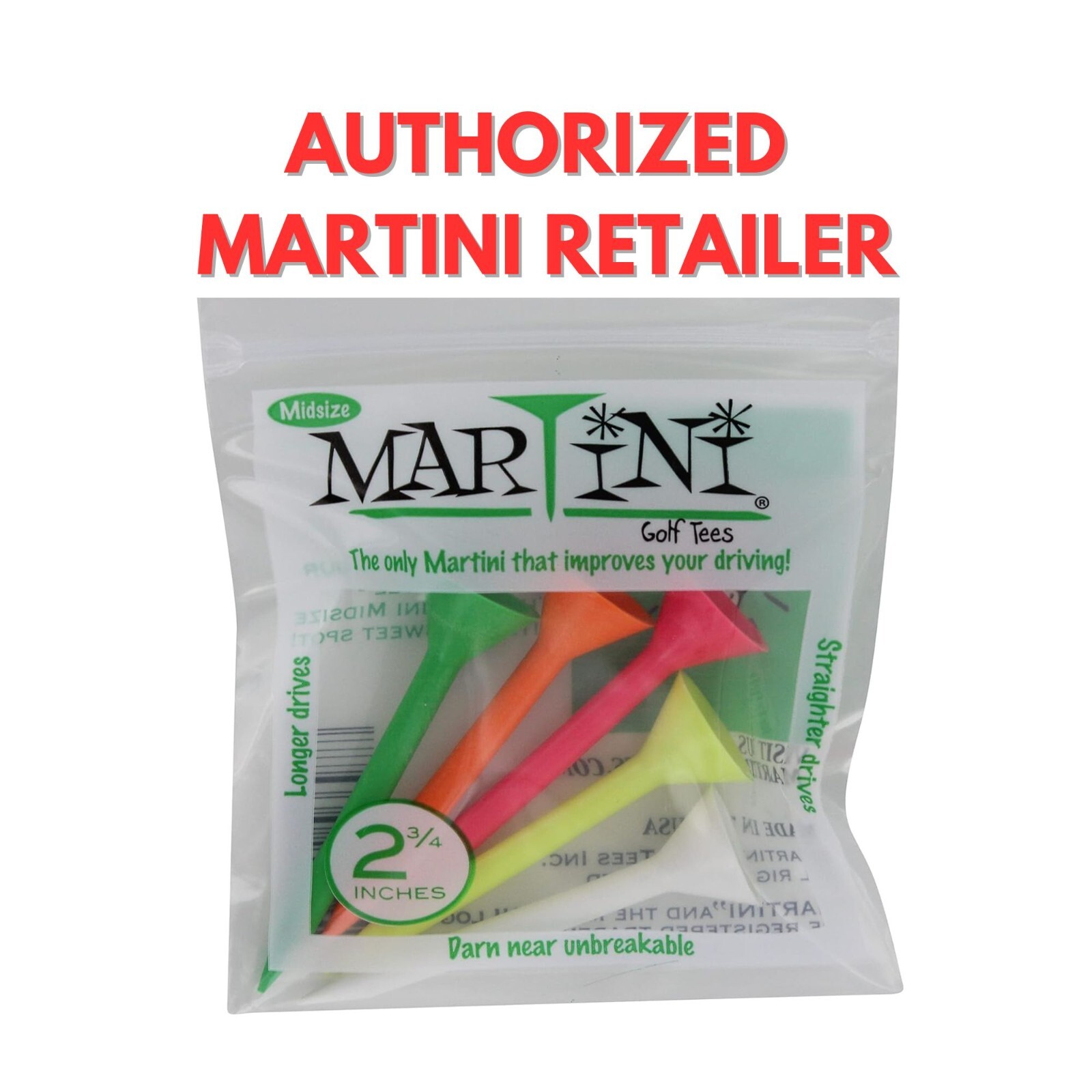 2 3/4" Martini Regular Golf Tees .....Many Colors
