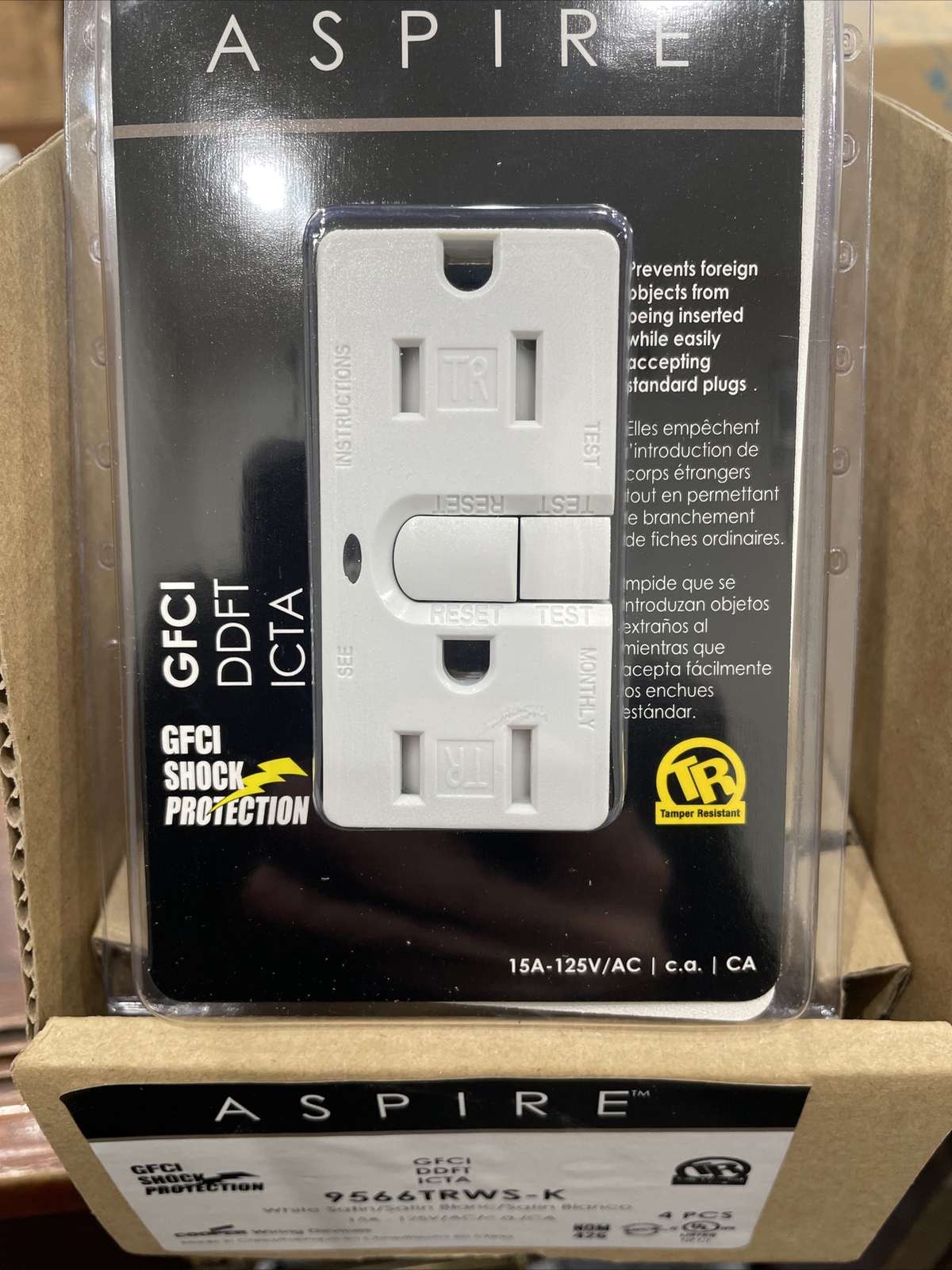 🔴(2X) Cooper 9566TRWS-K Tamper Resistant GFCI Duplex Receptacle 15A 125V‼️WHITE