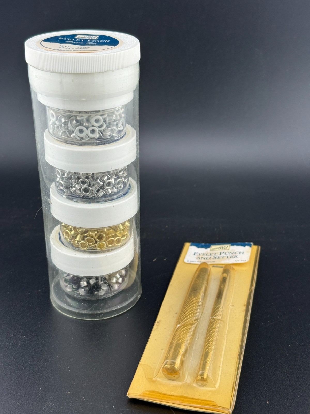 Stampin' Up! Eyelet Stack Gold Silver Bronze Metal & Punch Setter Paper Crafts
