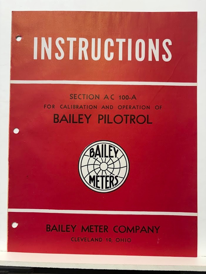 Vtg Bailey Meter Co Instruction Manual Pilotrol 1947 Operation Calibration