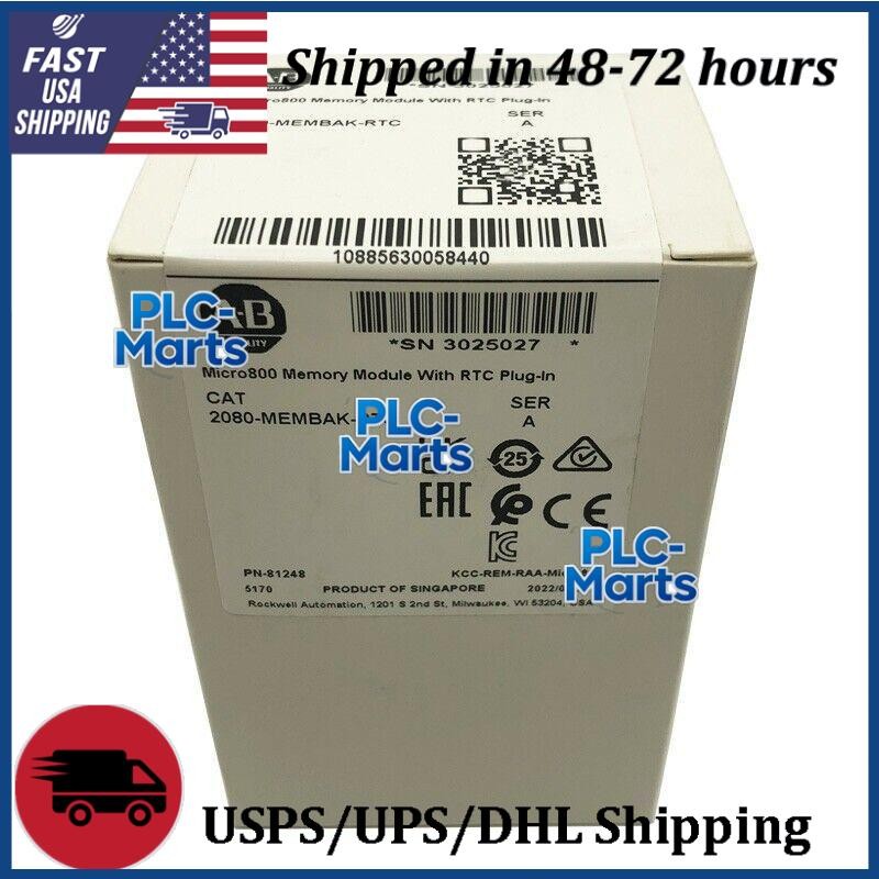 NEW Original Allen Bradley 2080-MEMBAK-RTC Memory Module With RTC Plug-In