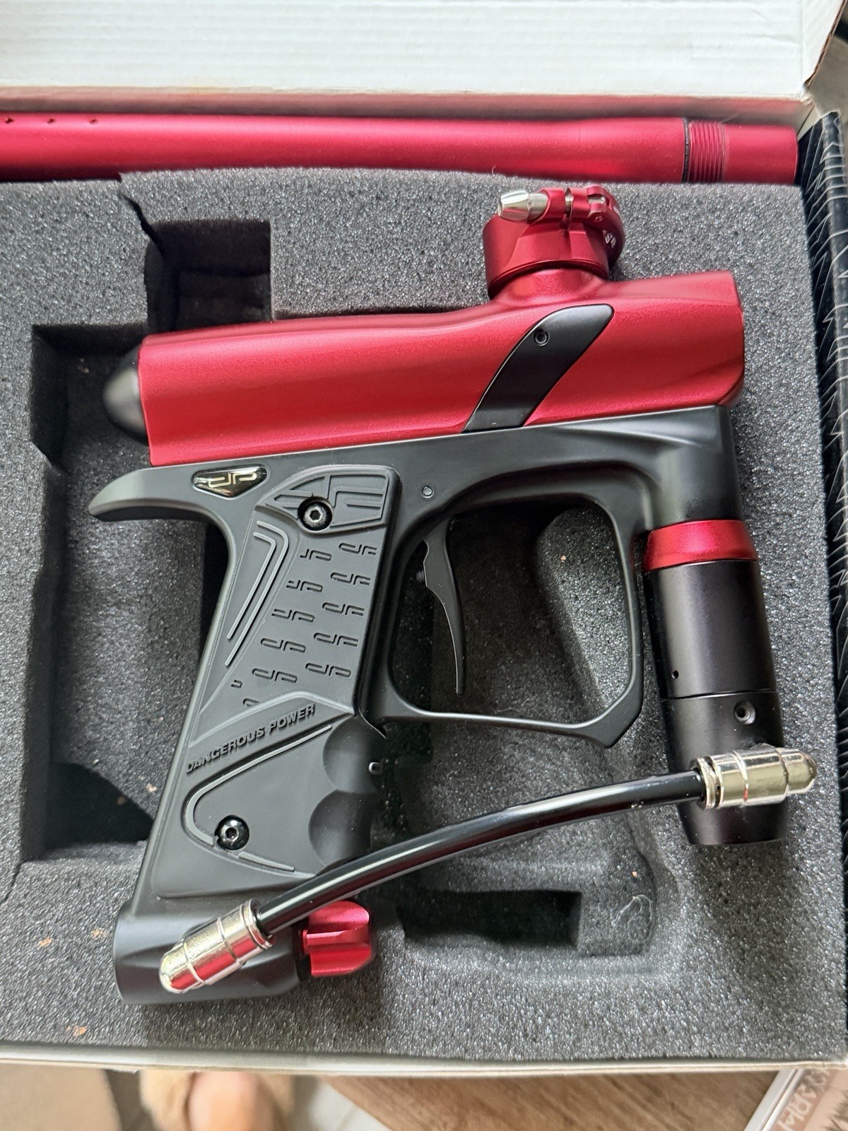 Dangerous Power E1 Electronic Paintball Marker DP Engineering Red & Black Finish