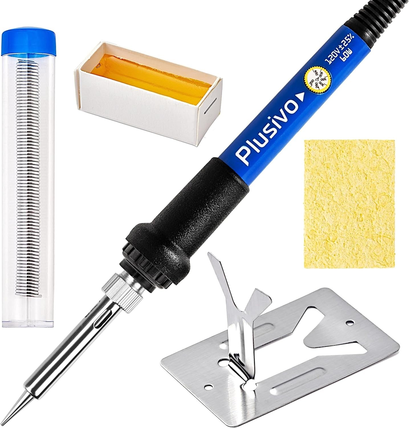 60W Adjustable Soldering Iron Kit - 5-in-1 Electronics Repair Starter Set
