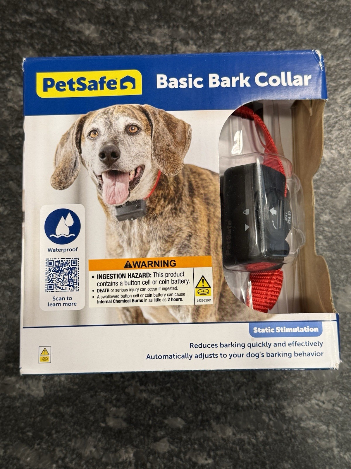 NIB Petsafe Basic Bark Control Collar Waterproof Static Stimulation