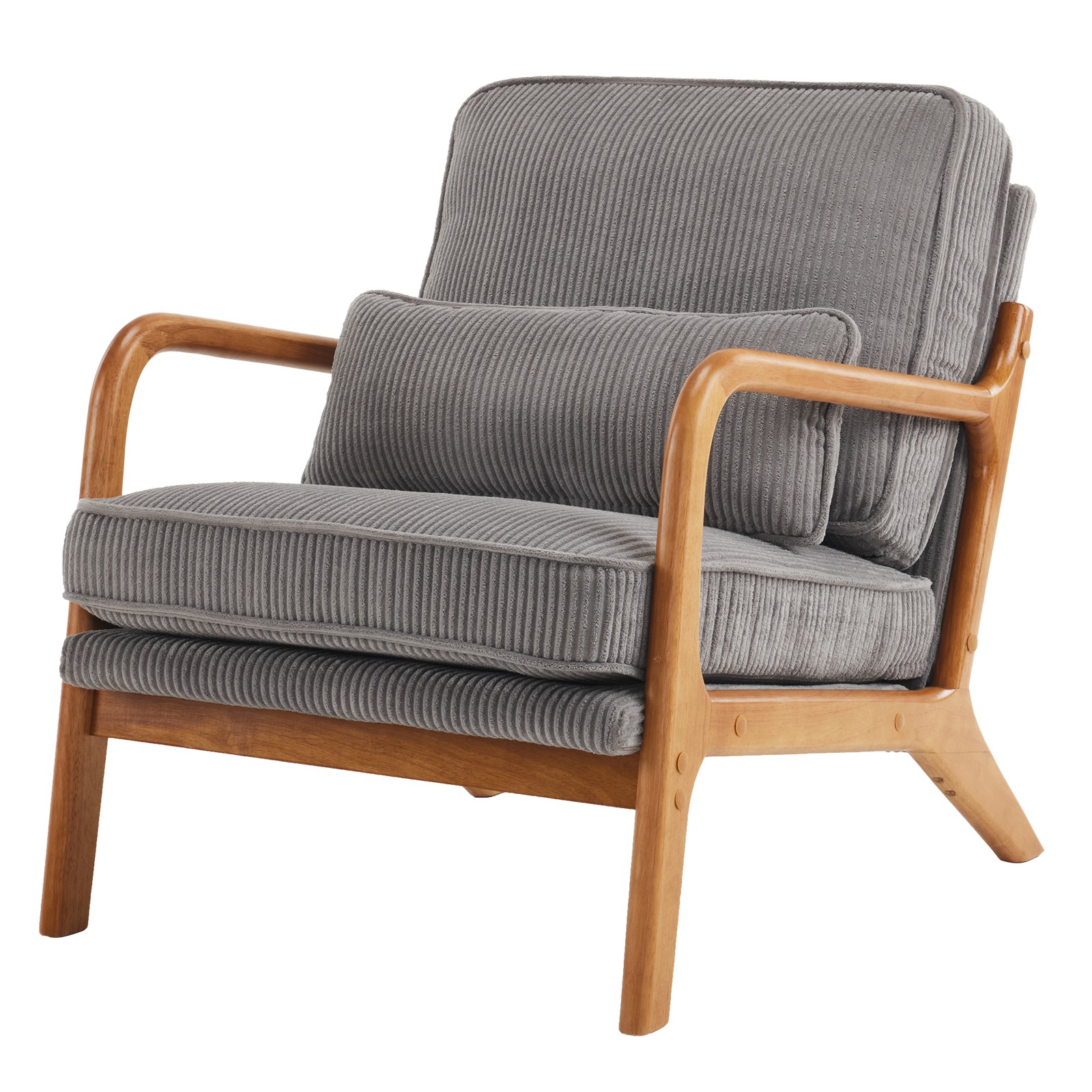 Light Gray Corduroy Upholstered Indoor Lounge Chair (330LBS Weight Capacity)