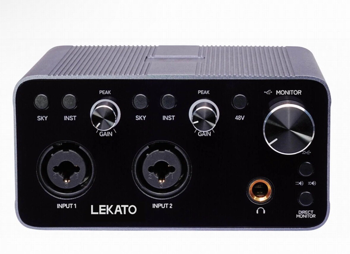 LEKATO USB Audio Interface For Recording Songwriting Streaming Podcasting Hi-Fi