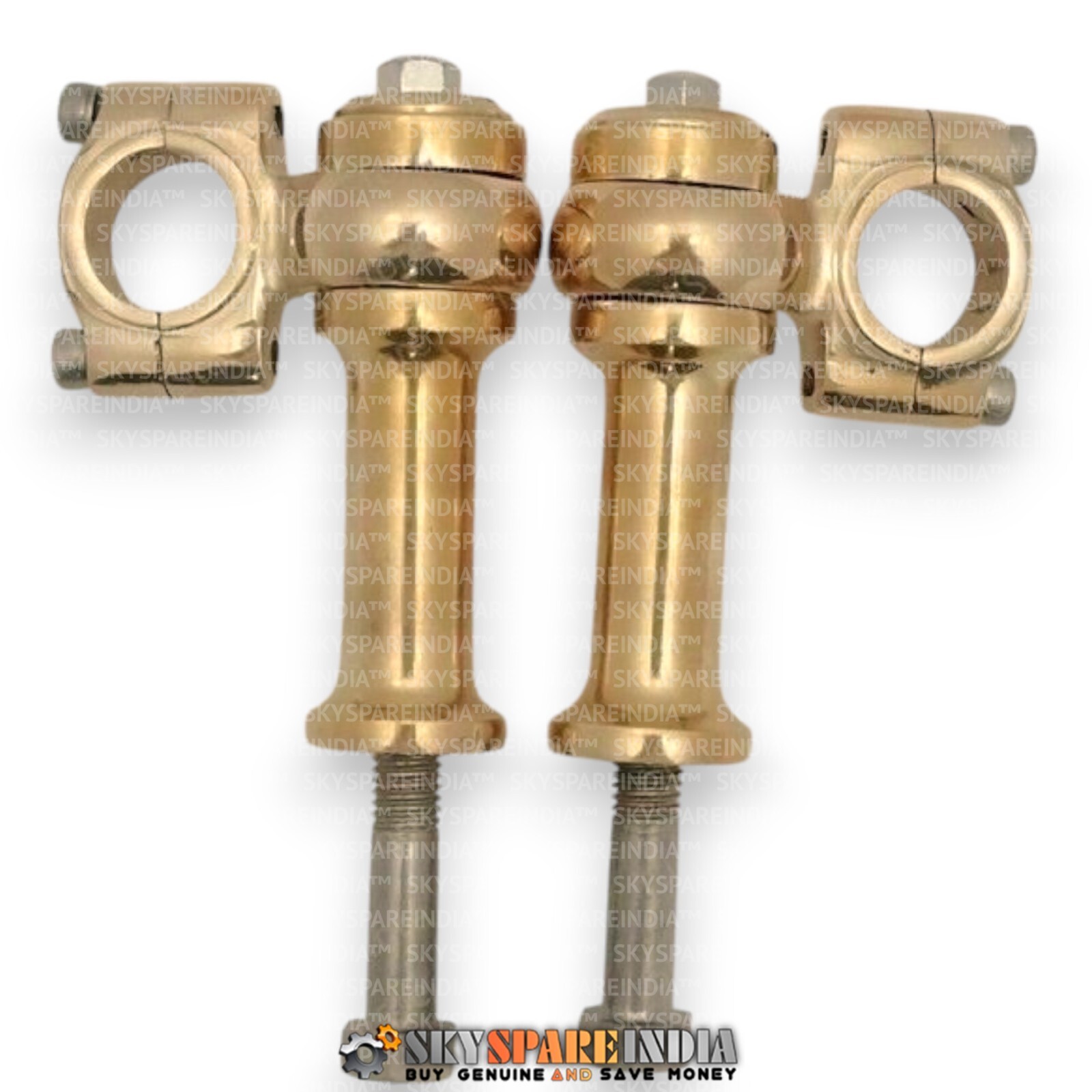 1" Handlebar Risers Clamp 3" Rise Approx Brass Fits For Universal Motorcycle