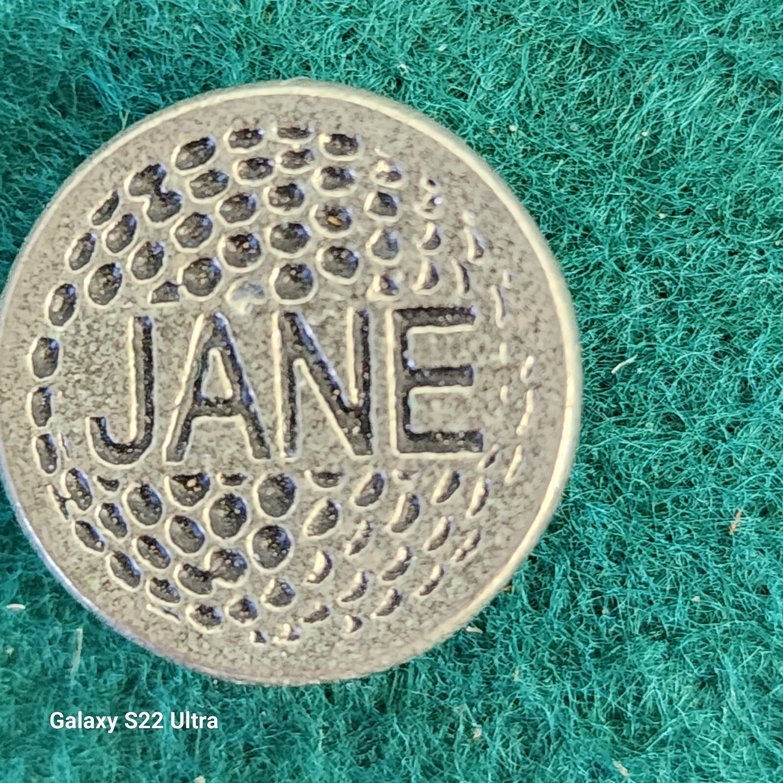 Personalized Metal Golf Ball Marker for Jane