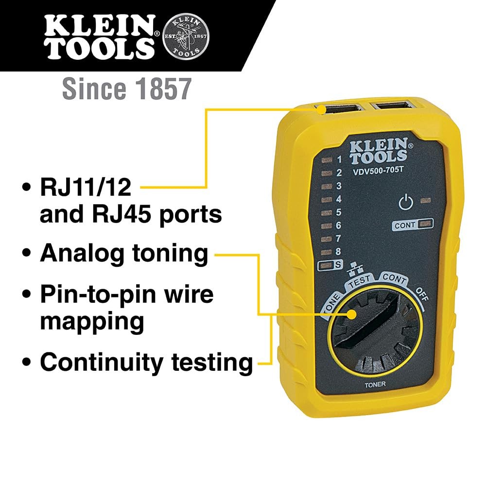 Klein Tools VDV500-705 Wire Tracer Tone Generator and Probe One Size, Multi