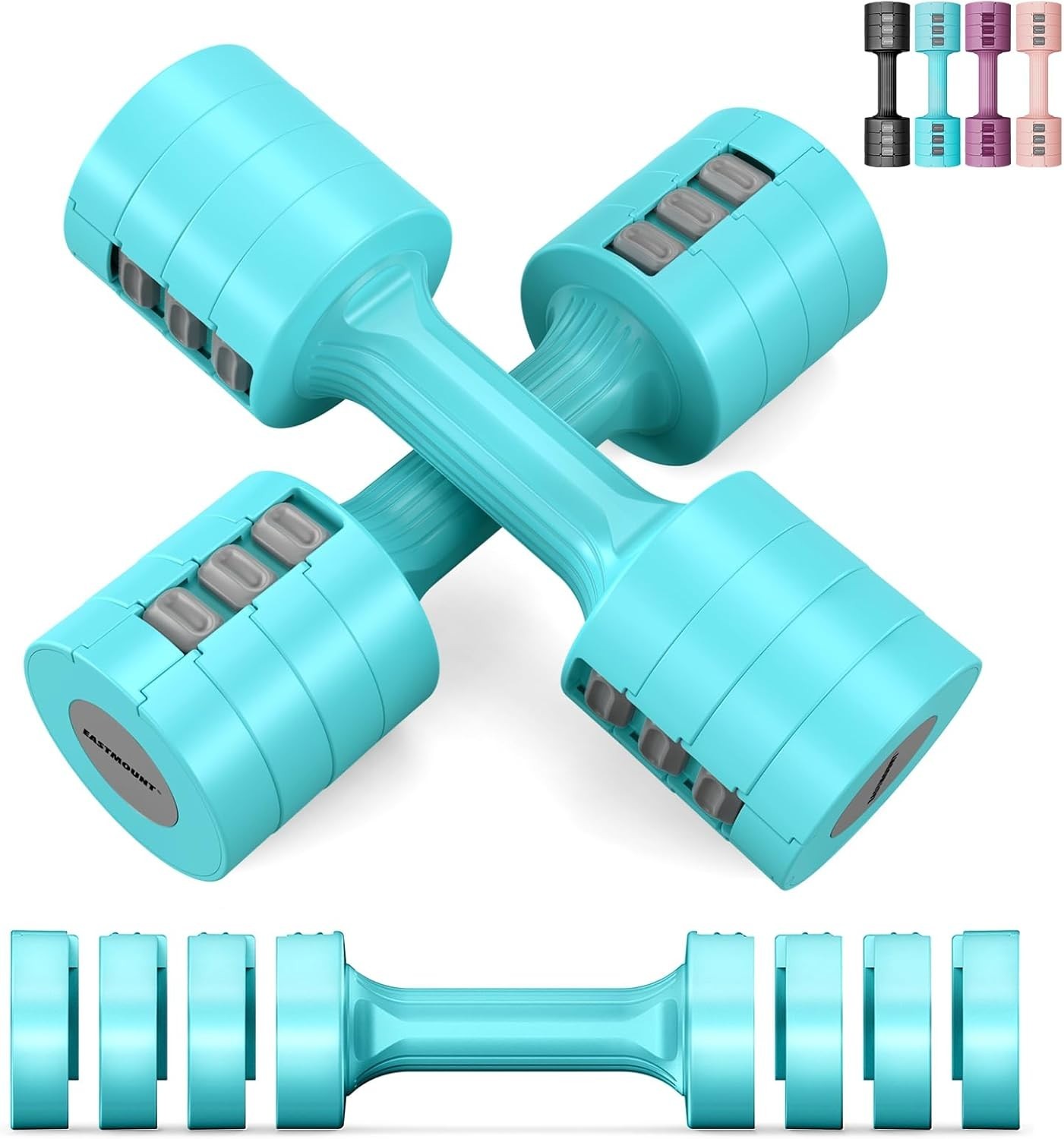 Adjustable Dumbbells Set 10 lb Total Free Weights
