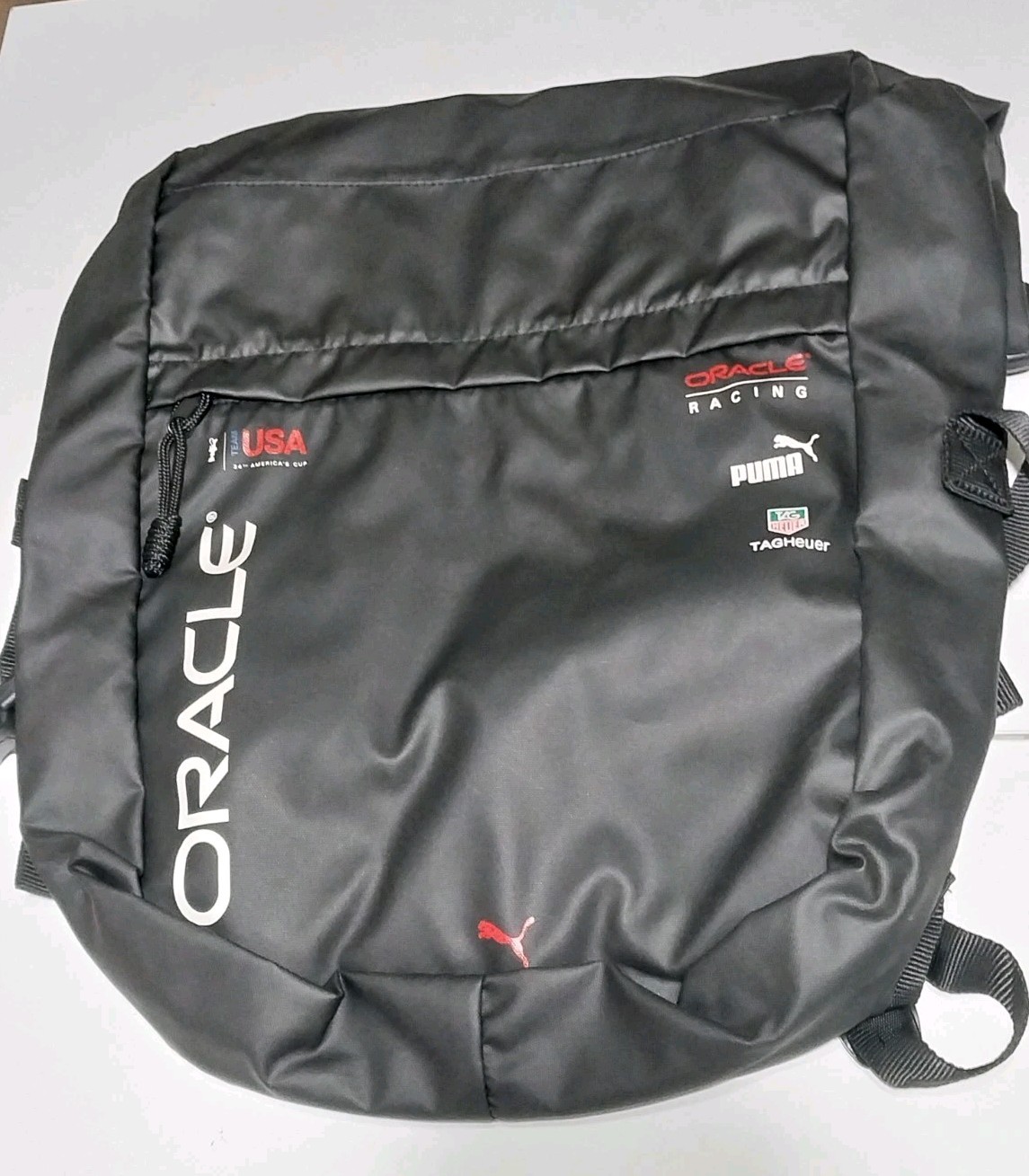 Puma Team USA Oracle Racing Merch Backpack Sack Black 07120301 Water Resistant