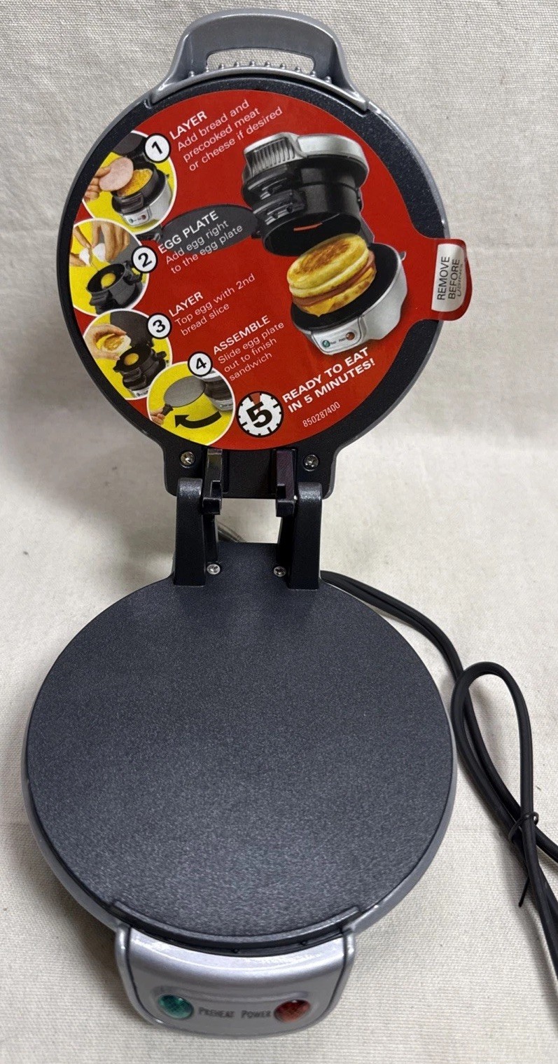 Hamilton Beach 25475 Breakfast Sandwich Maker Silver New Open Box