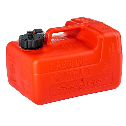 Scepter 3.2 Gallon Portable Marine Fuel Tank w/ Gauge | 08580 Gasoline Red Can