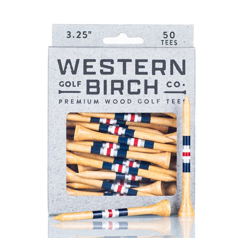 Western Birch Golf Company "Colonial" Signature 3.25" Bamboo Golf Tees  50ea.
