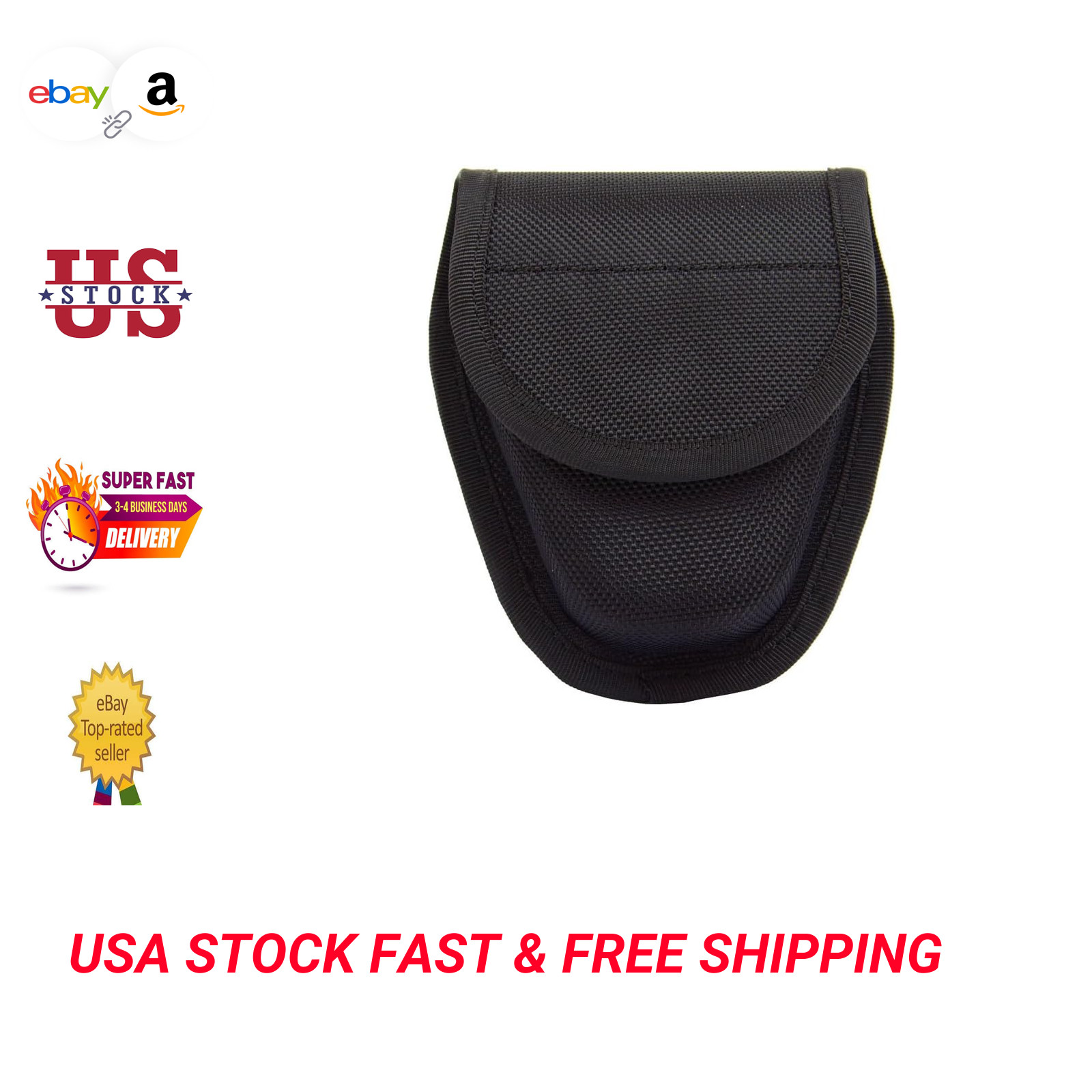 Handcuff Pouch Molded Nylon Black Belt Loop Law Enforcement Duty Cuff Case