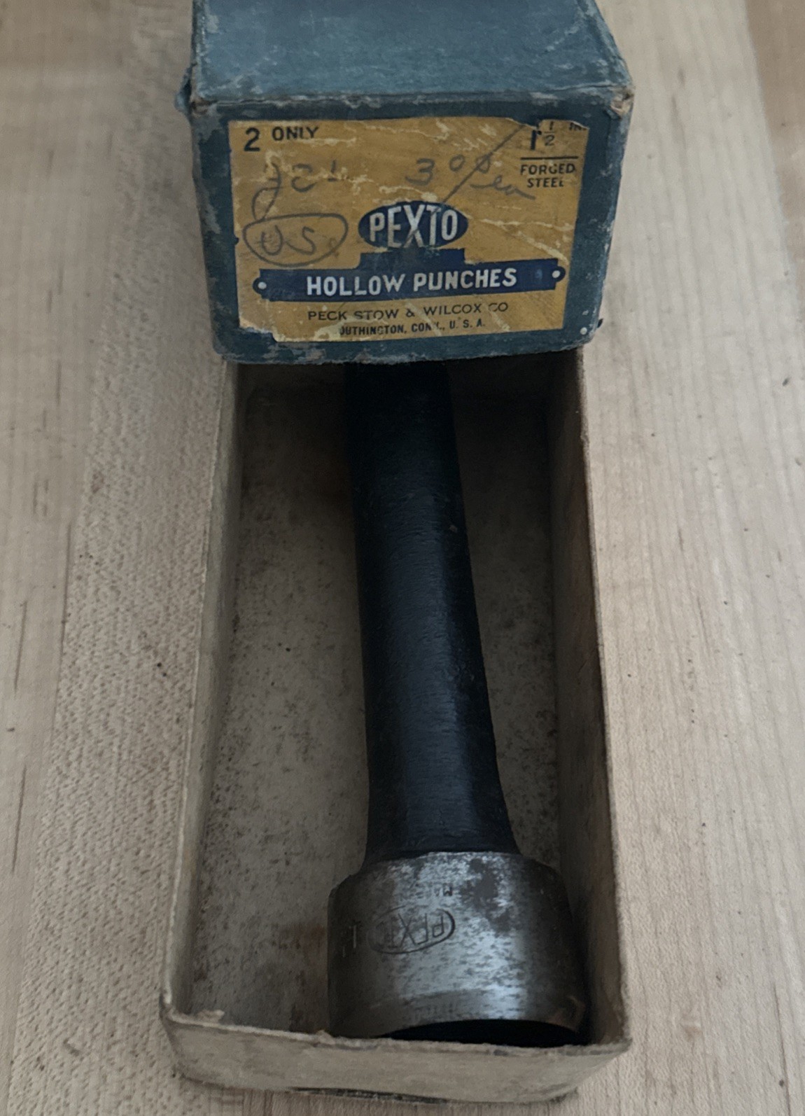 Vintage Pexto Heavy Duty Hollow Punch 1-1/2” Orig Hardware Store Box 🇺🇸 NOS