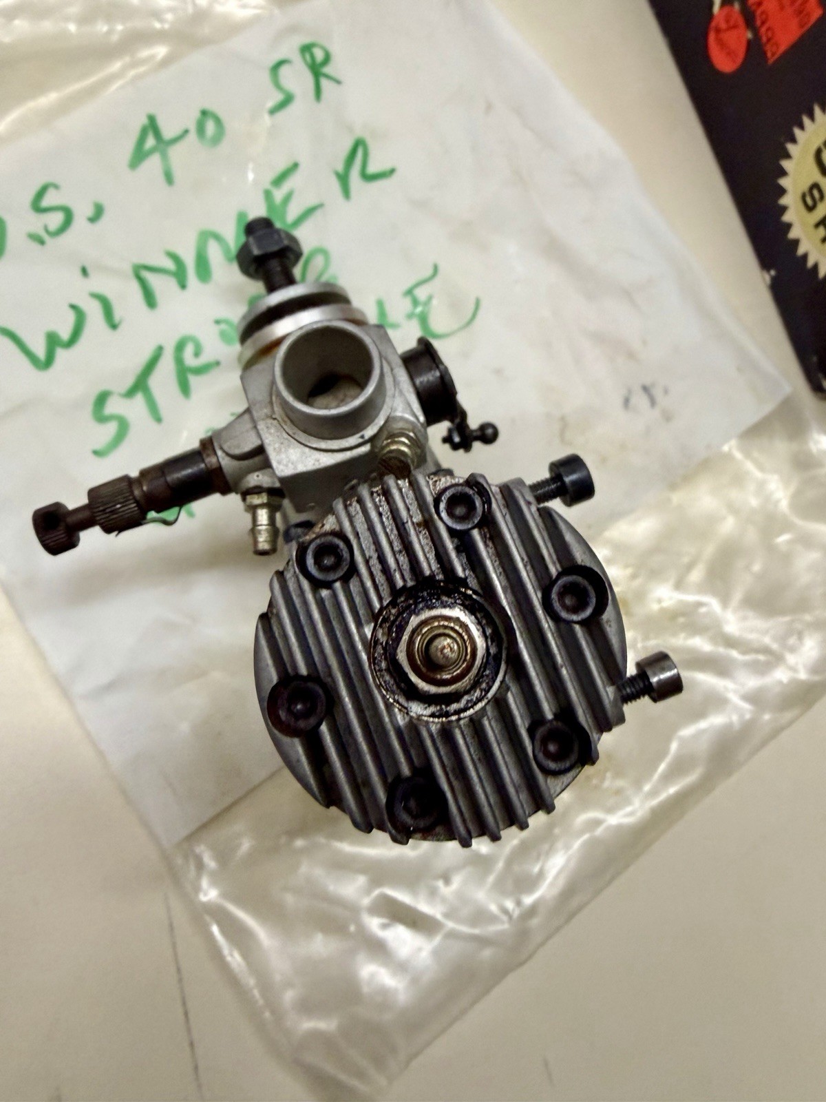 OS MAX 40F SR RC Engine with Box, Muffler & Instructions