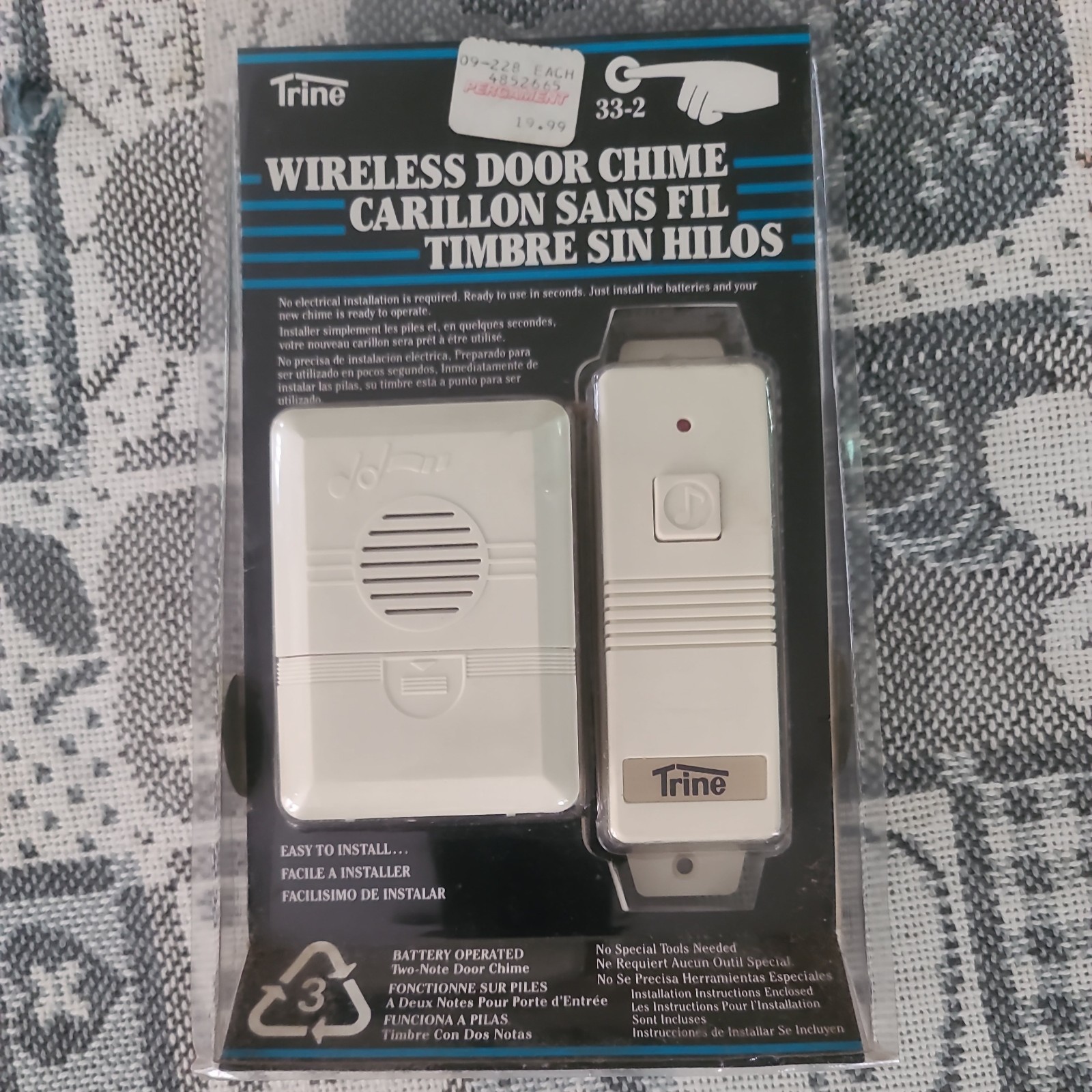 Trine #33-2 Wireless Door Chime Up to 50 feet Single entry