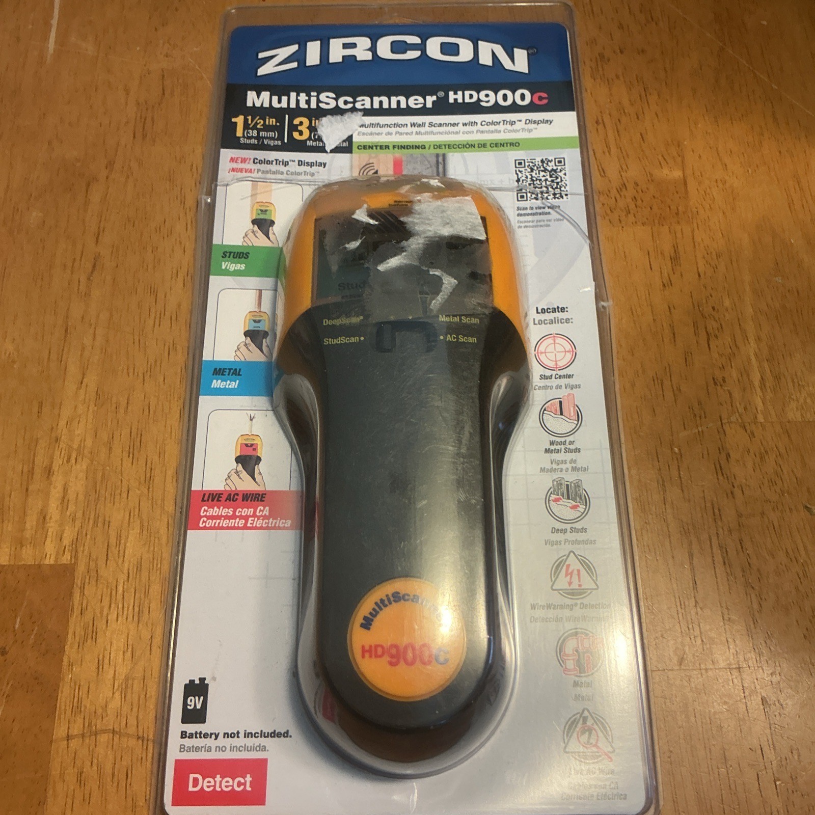Zircon MultiScanner HD900C OneStep Wall Color Display Stud Finder New