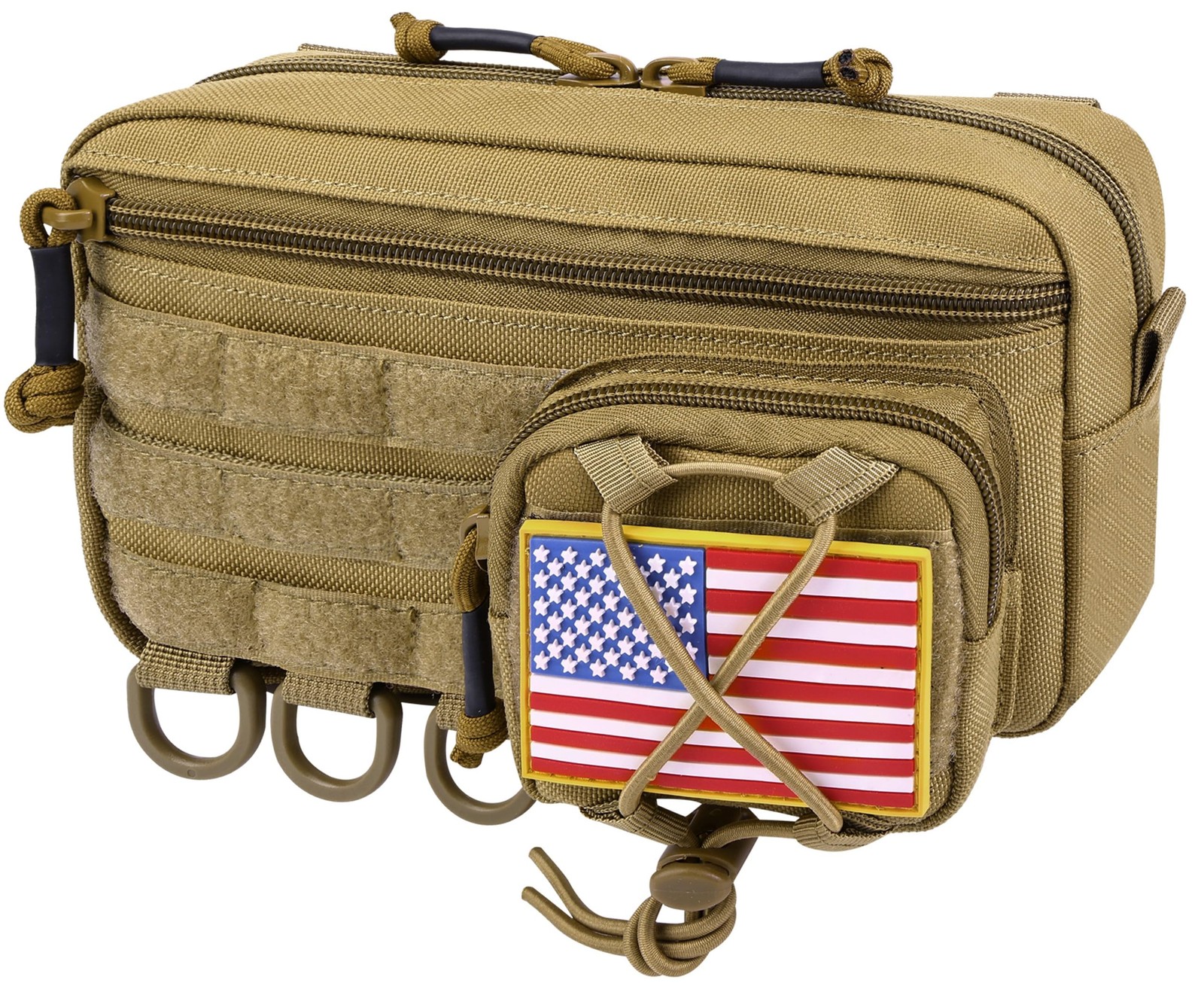 JIPIMON Tactical Molle Pouch, Water-Resistant 8.7"L x 2.2"W x 5.3"H, Tan