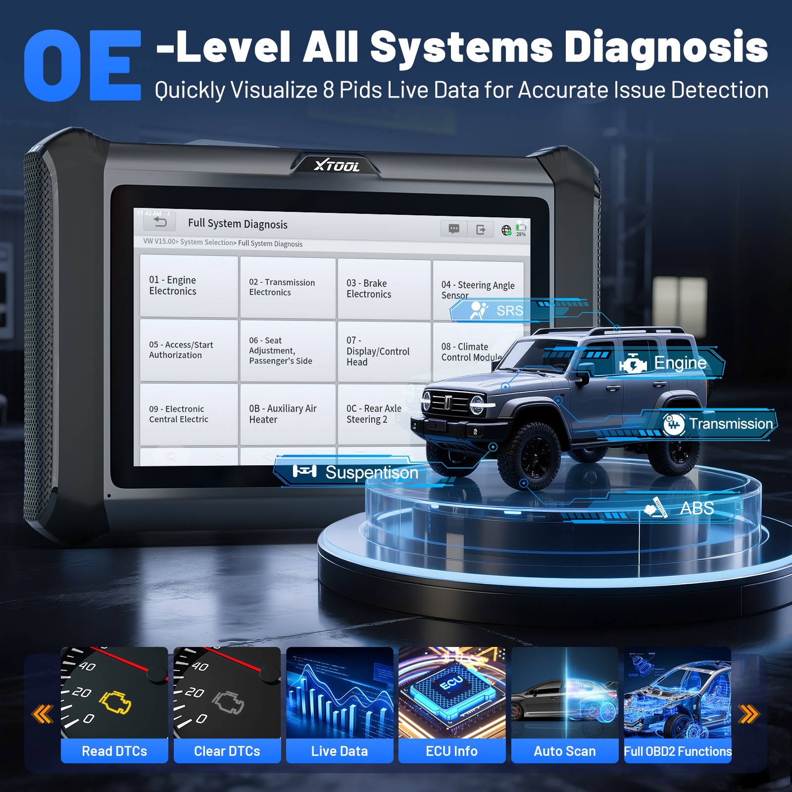 XTOOL X100PADS Immobilizer Key Programmer OBD2 Scanner Diagnostic Tool 32+ Reset