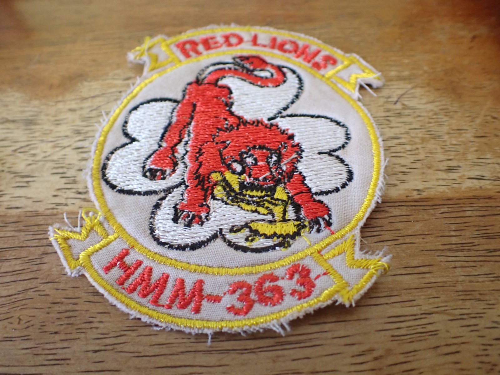 VIETNAM WAR  U S MARINE CORPS RED LION  HMM-363 RED LION  PATCH  BX 11 #9