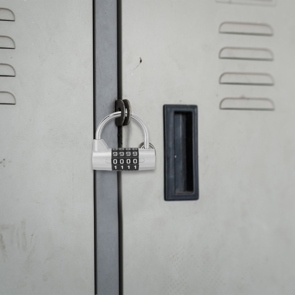 2Pcs Lightweight Keyless 4 Digit Locker Lock with Durable Metal Case Silver
