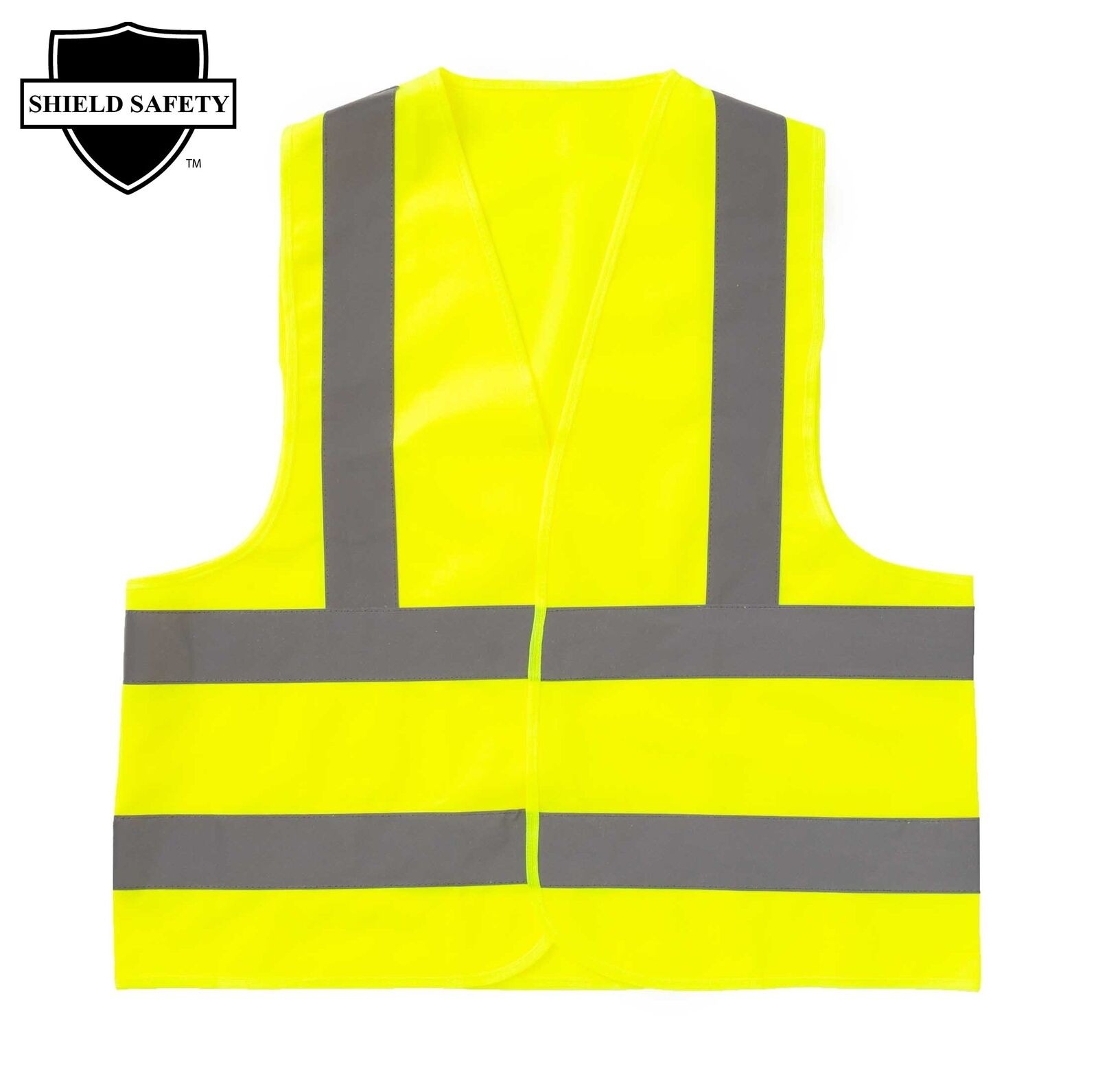 Fluorescent Yellow Safety Vest Silver Reflective 4XLarge Tape Class II 25 Vests