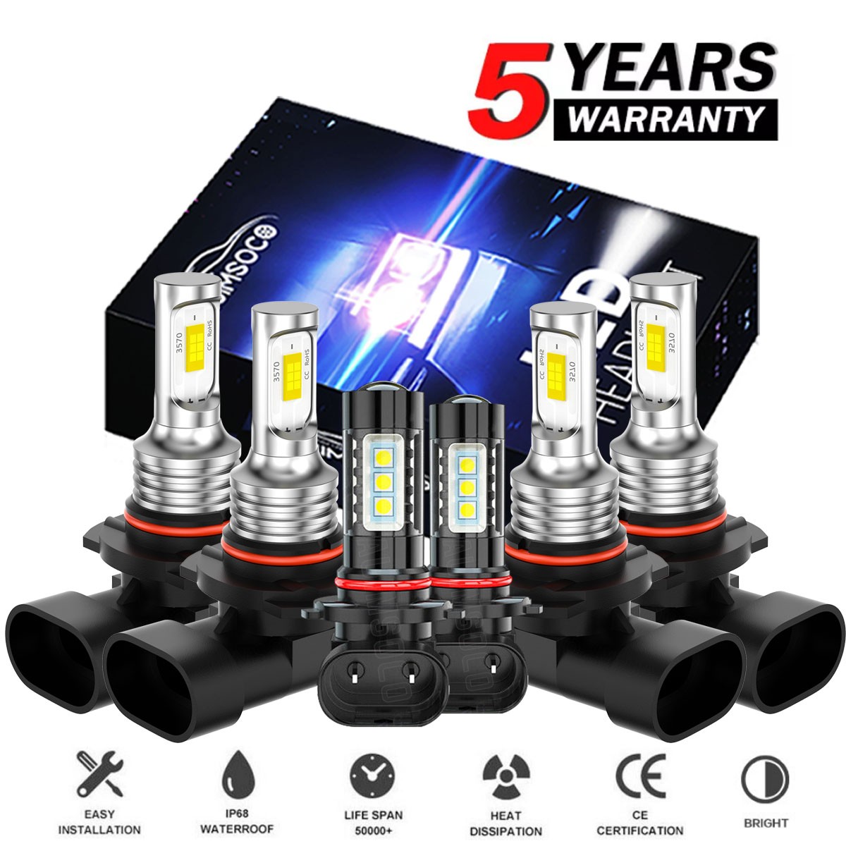 For Chevy Silverado 1500 2500 2003-2006 - 10000K LED Headlights +Fog Bulbs Kit