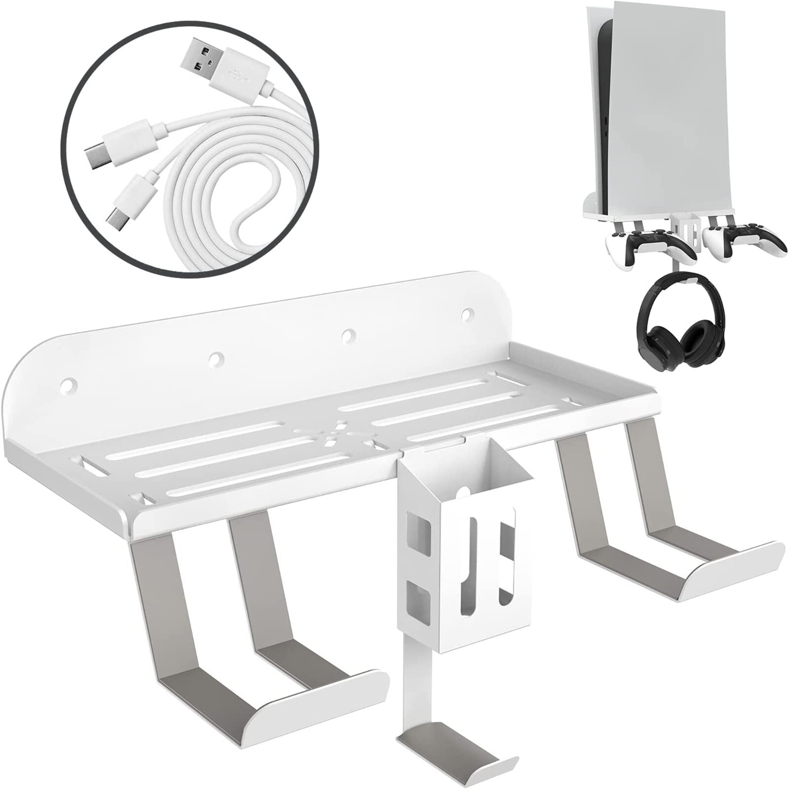 For PS5 Accessories Console Wall Mount Controller Headset Stand Remote Holder US
