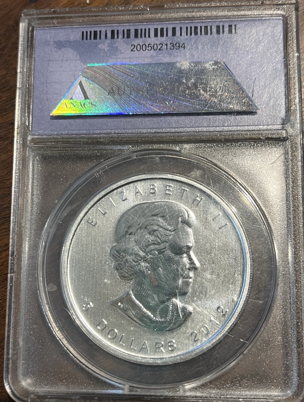 2012 $5 Silver Canadian Maple Leaf Anac Ms70 , 1 Oz .9999 Silver