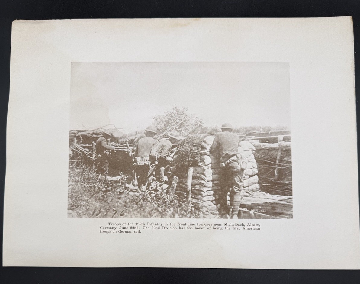 WWI 125th Infantry front-line trench Michelbach, Alsace Germany Litho Print
