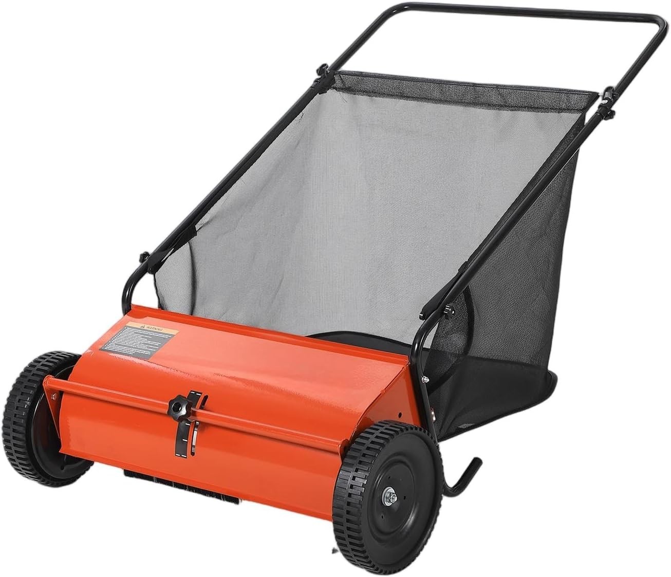 26" 7 Cu ft Tow-Behind Lawn Sweeper Leaf Yard Collector Push Lawn Sweeper Garden