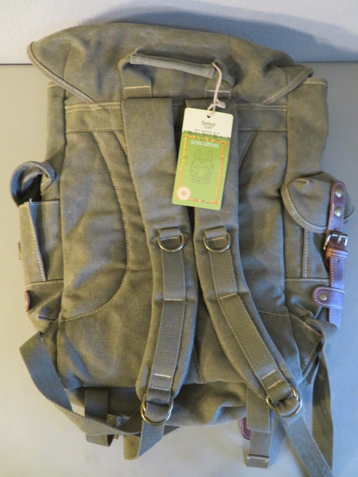 NWT Rainforest Cafe WWII Backpack #B704 Bag Olive Hiking Rucksack