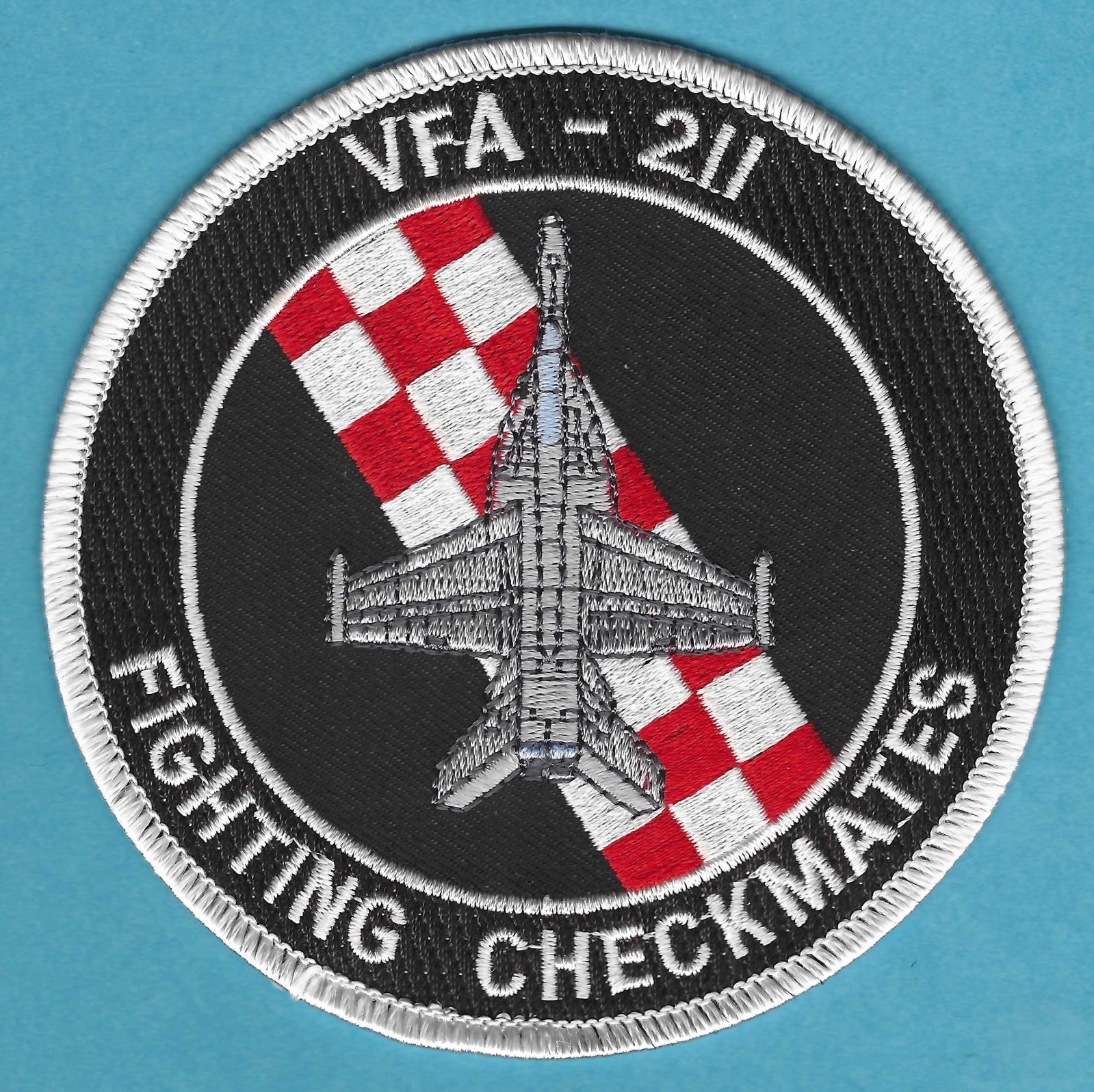 U.S. NAVY VF-211 STRIKE FIGHTER SQUADRON FIGHTING CHECKMATES PATCH 4"