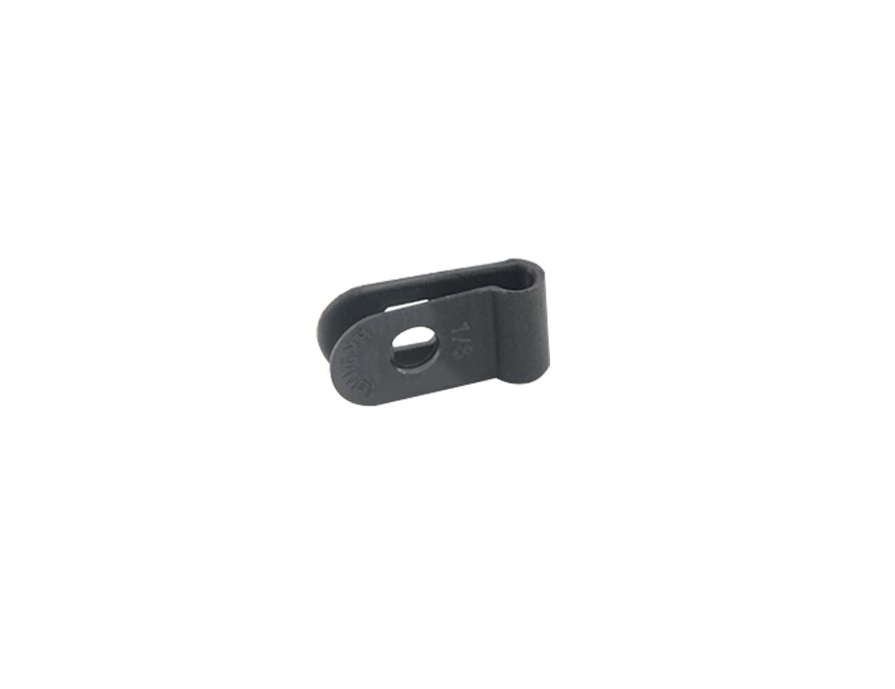 200 Pcs 1/8" Nylon Cable Clips Assortment Rtype Cable Clip Kit Black Plastic Wir
