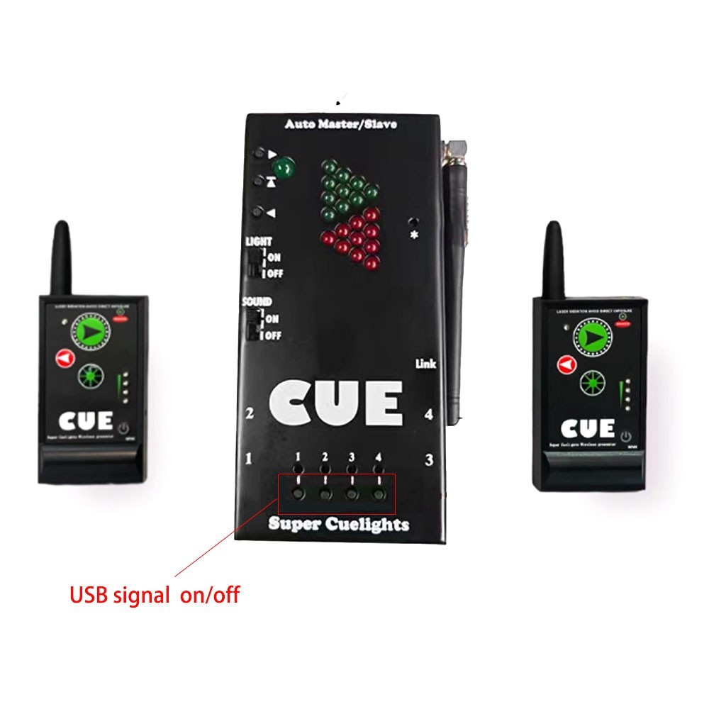 Perfect Cue-Super Cuelights with 4 separate switches to control each computer