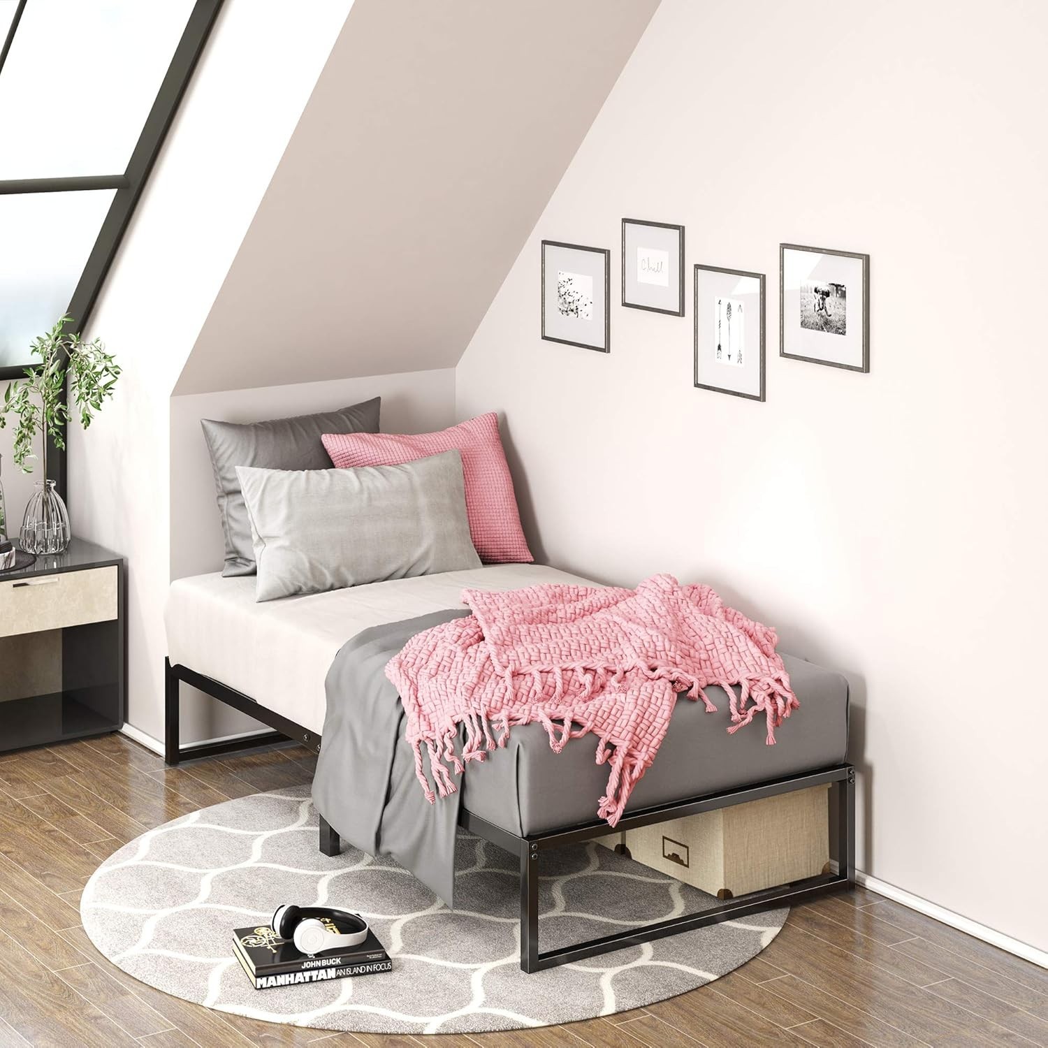 Lorelei Platform Bed, Twin, Black
