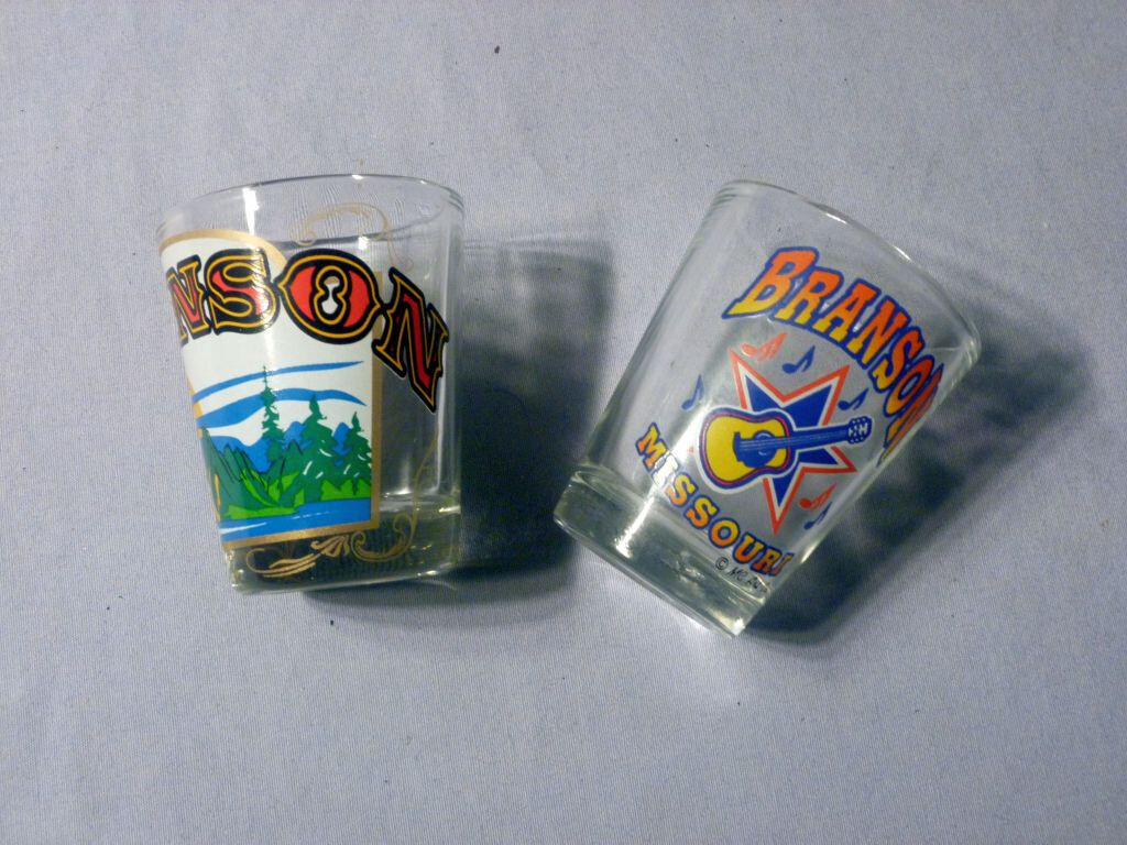 2 Branson Missouri Shot Glasses Good Condition