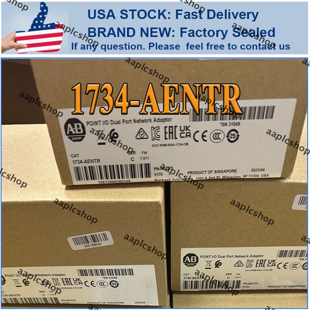 New NEW PLC 1734AENTR AB 1734-AENTR SER C POINT I/O Dual Port Adaptor 2023