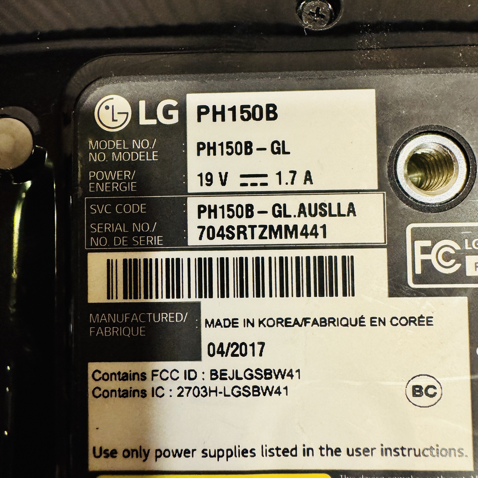 LG MiniBeam Black LED Projector PH150B - Wireless Bluetooth TESTED