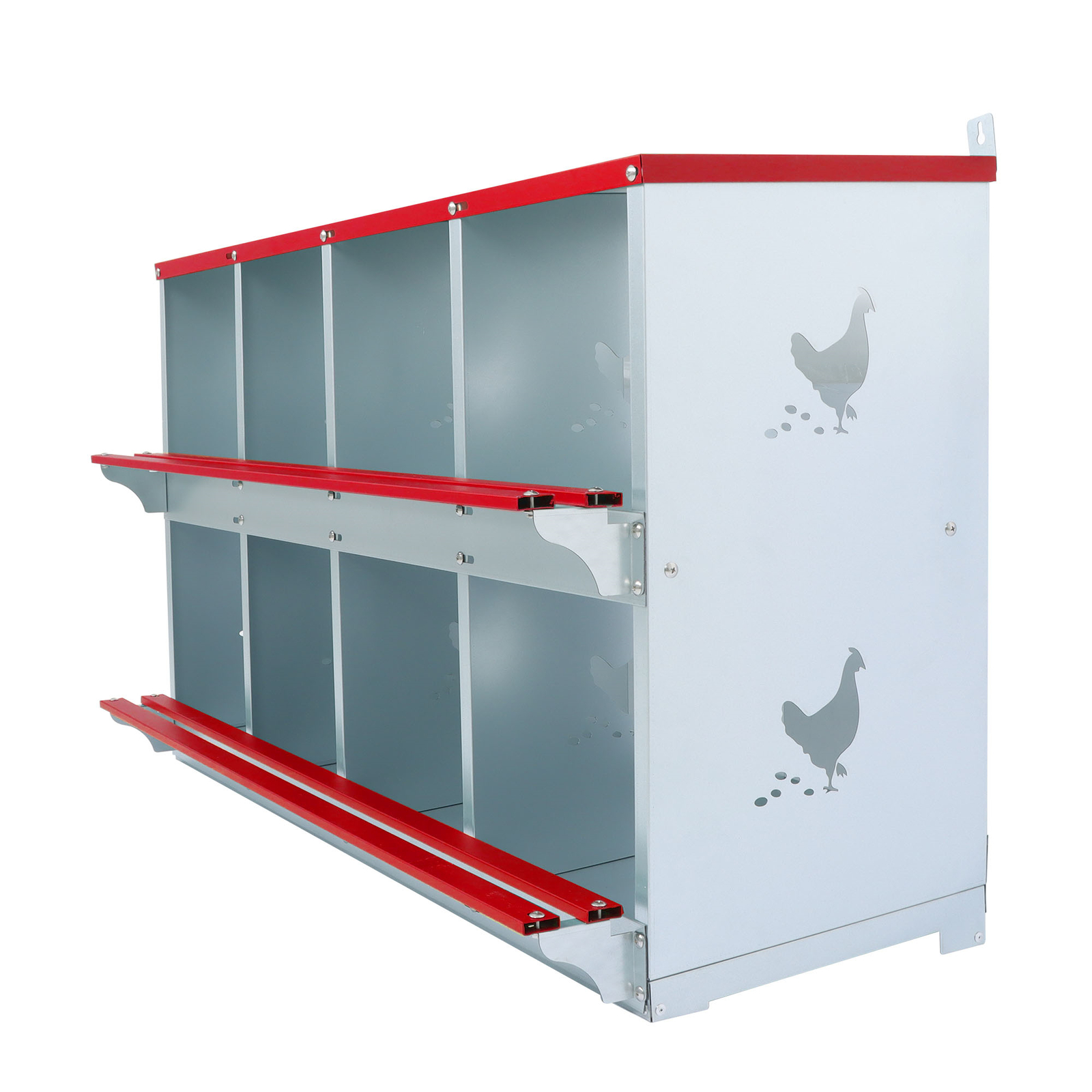 LABLT Chicken Nesting Boxes 8 Compartment Metal Poultry Nest Box For Chicken