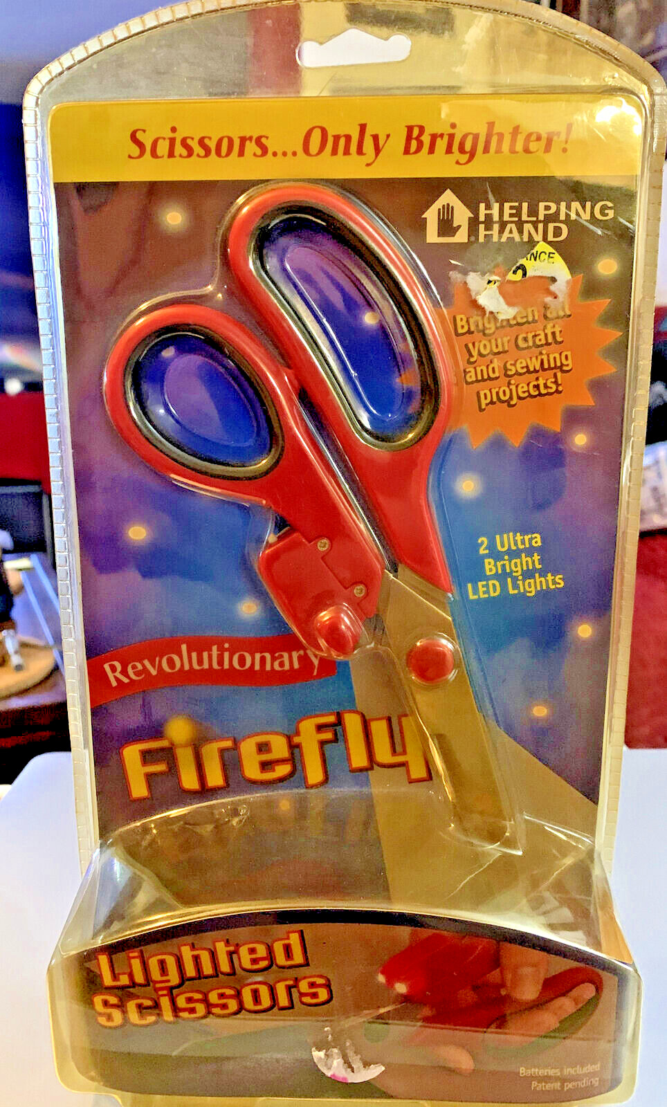 Lighted Firefly Scissors Craft Sewing Ultra Bright LED Lights