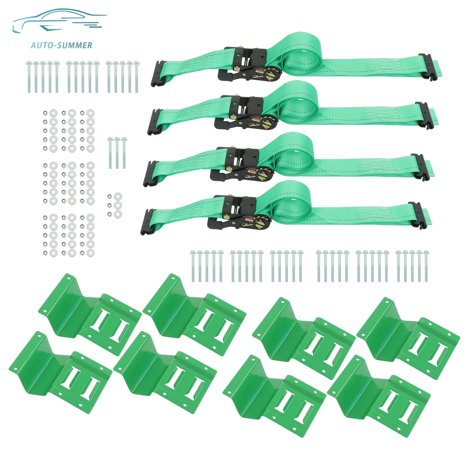 For ATV UTV 8' Ratchet Straps High Quality Wheel Chock Tie Down E Track System