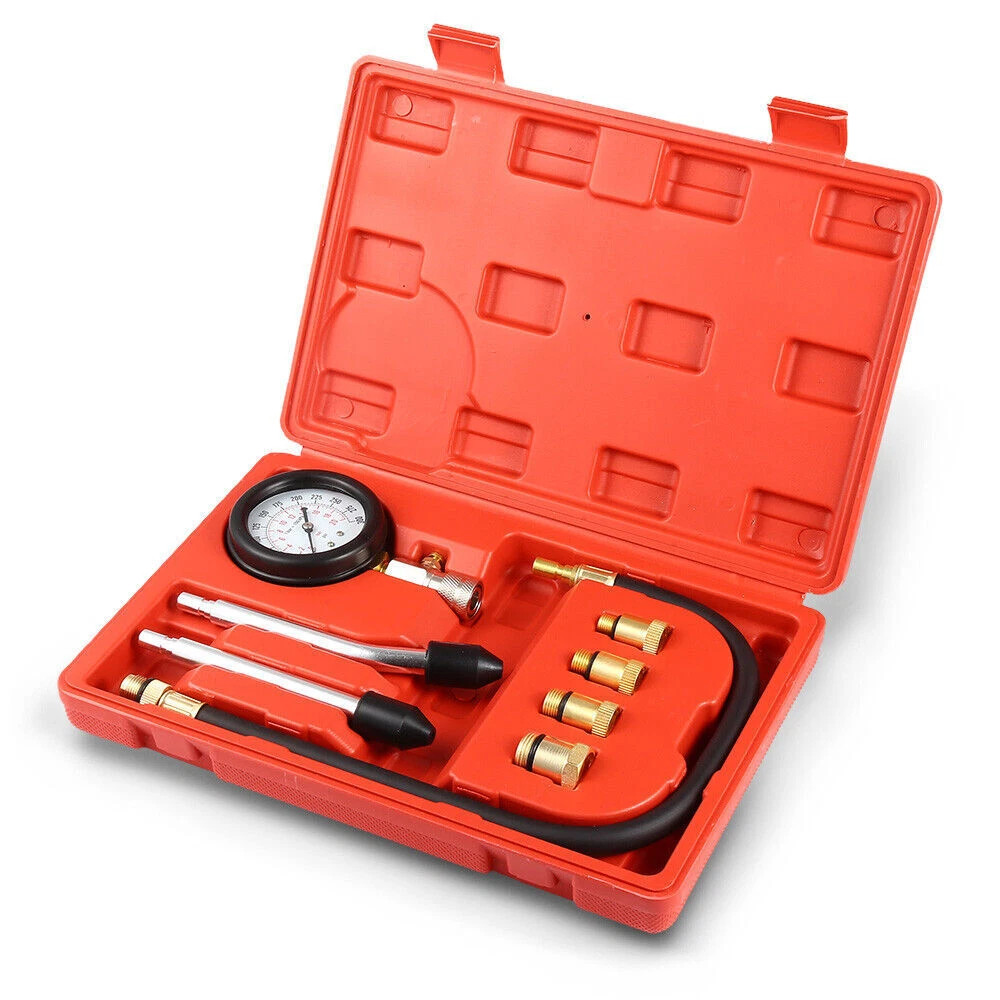 Engine Cylinder Compression Gauge Tester Kit Gas Engine Diagnostic Testing Tool-