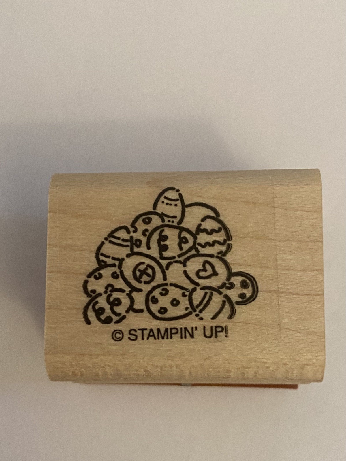 New Stampin Up! Easter Eggs Wood Mounted Rubber Stamp RS92
